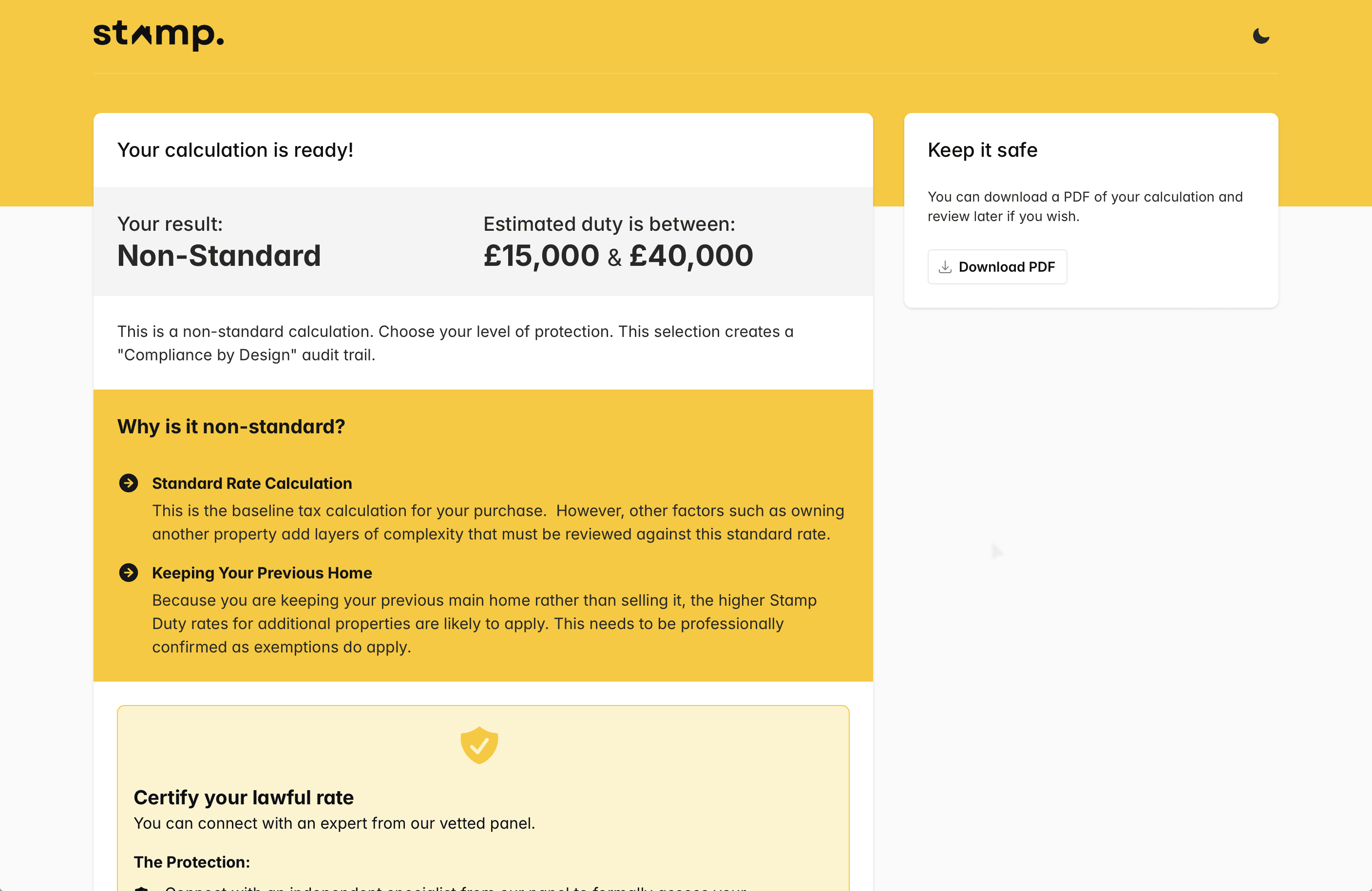 The stamp.expert web app